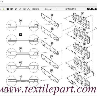 - ¿Dónde está el teléfono?316.907 PICKING GUIDE RAIL SULZER PARTES de las vigas de los proyectiles